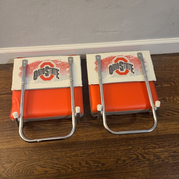 VINTAGE OHIO STATE BUCKEYES OSU FOLDING CUSHIONED STADIUM SEATS KR INDUSTRIES - Picture 6 of 9